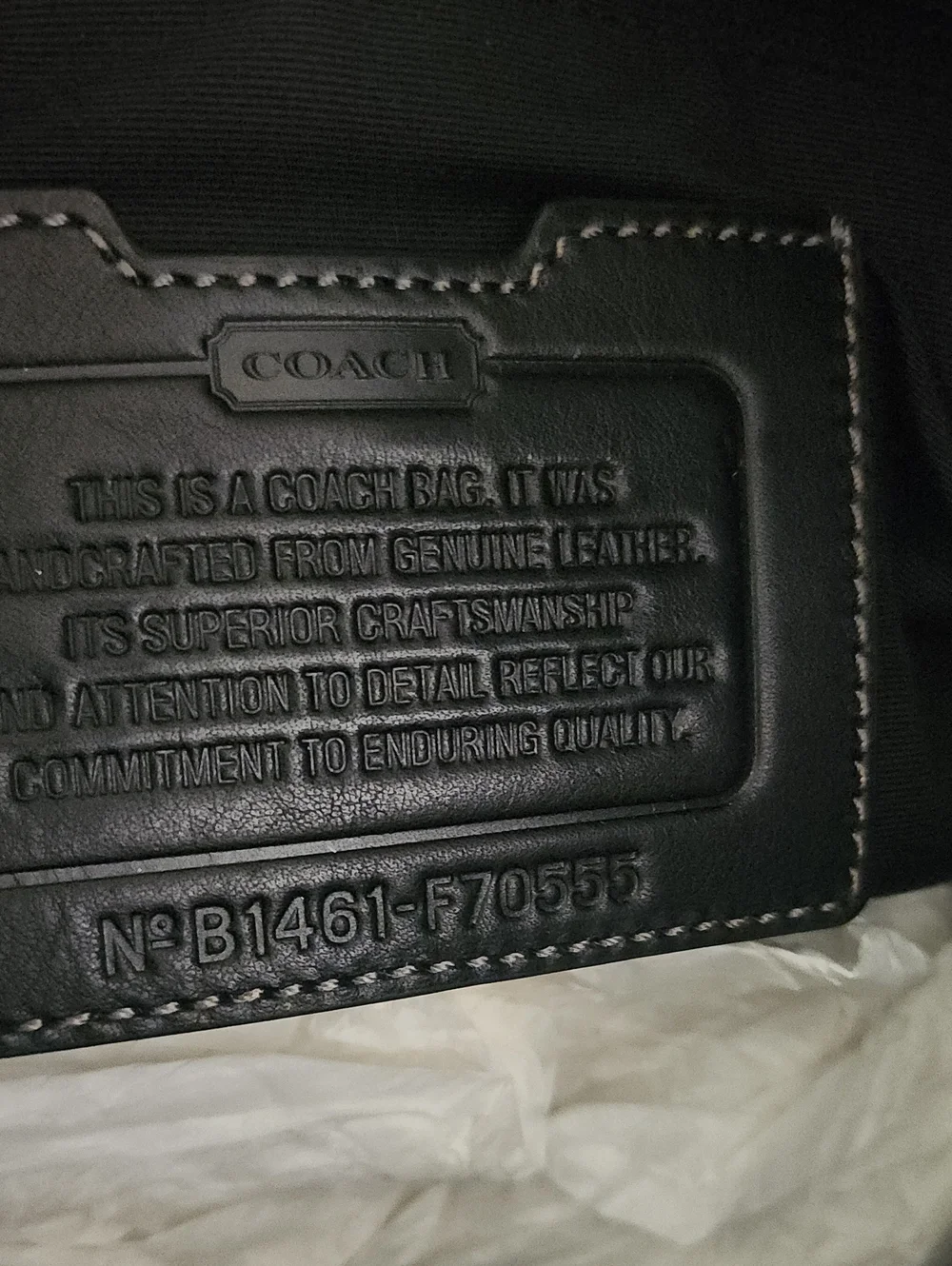 Coach Black Leather Men's Messenger Bag with Striped Strap
